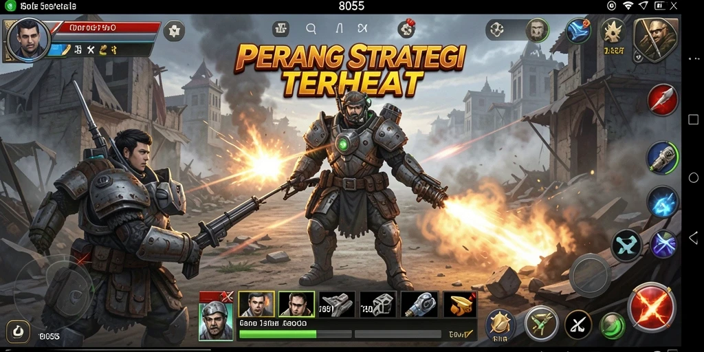 Tampilan gameplay 8055 dengan pertempuran seru dan grafis menawan.