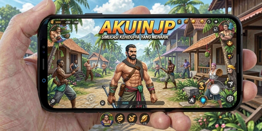 Screenshot gameplay AKUNJP yang menunjukkan interaksi sosial yang menarik.