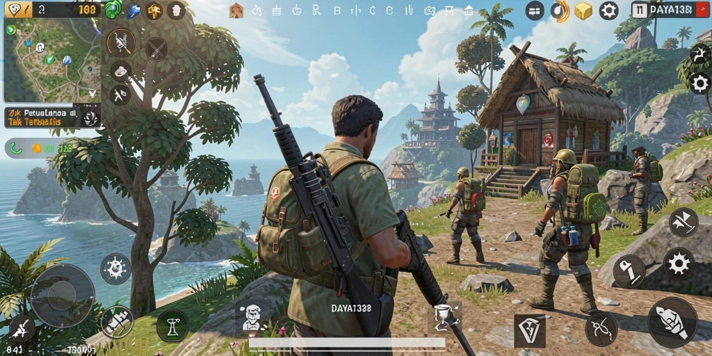 Screenshot dari gameplay <strong>DAYA138</strong> menunjukkan eksplorasi luar biasa di dunia terbuka.