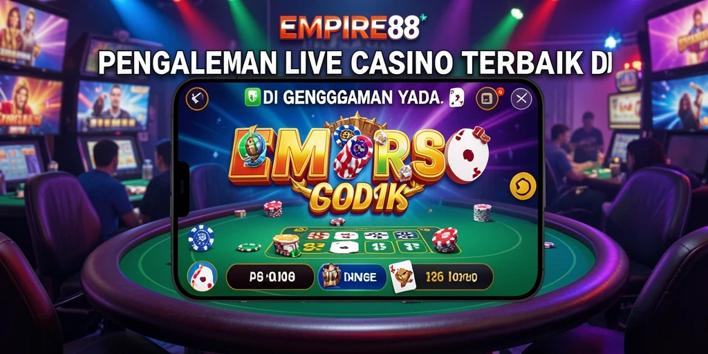 Screenshot utama EMPIRE88 menampilkan dealer langsung dan suasana bermain yang mendebarkan.