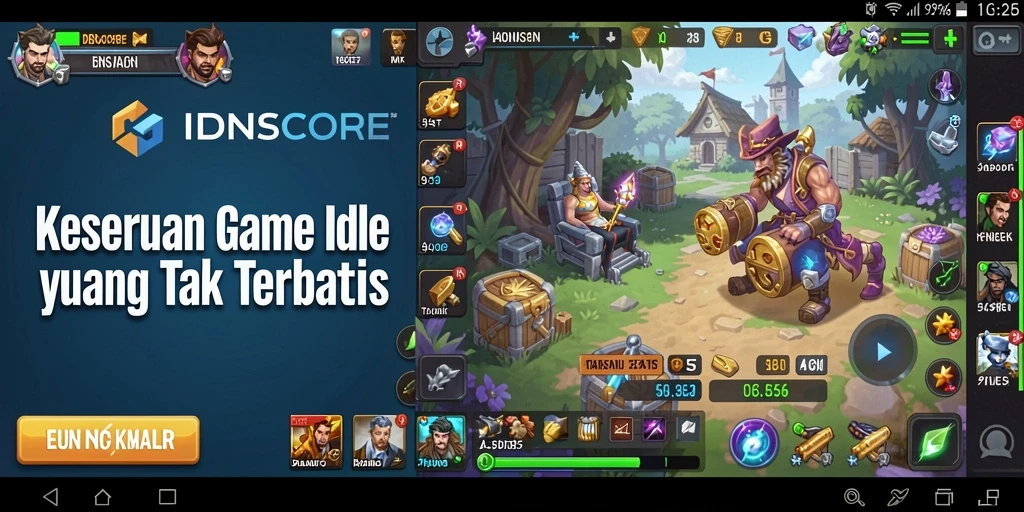 Tampilan gameplay IDNSCORE yang santai dan menghibur.