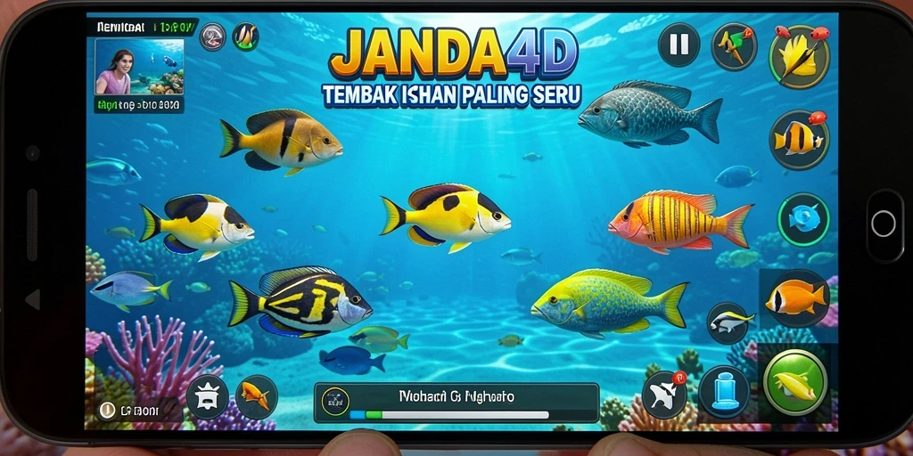 Tampilan gameplay yang mendebarkan saat menembak ikan di JANDA4D.