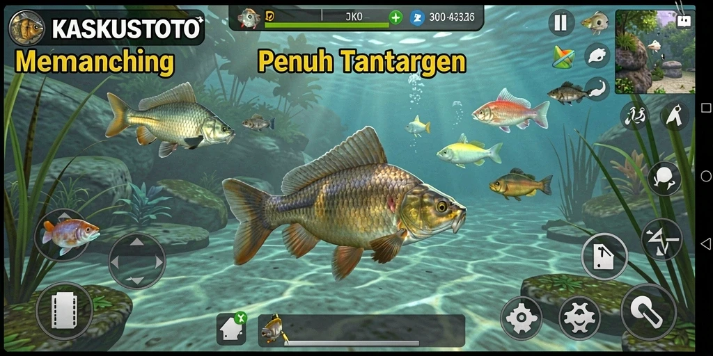 Screenshot gameplay KASKUSTOTO yang menampilkan pengalaman memancing yang seru.