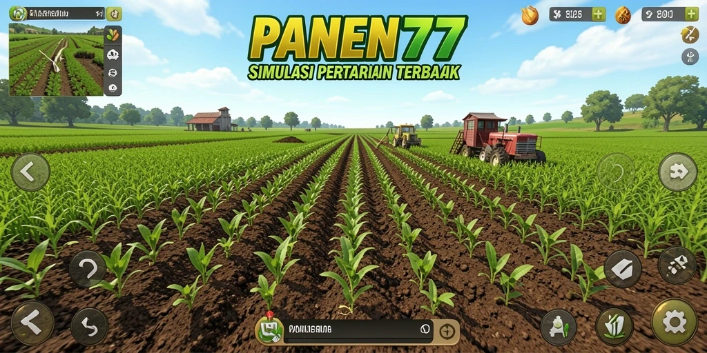 Tampilan gameplay yang menarik di PANEN77 saat mengelola ladang.