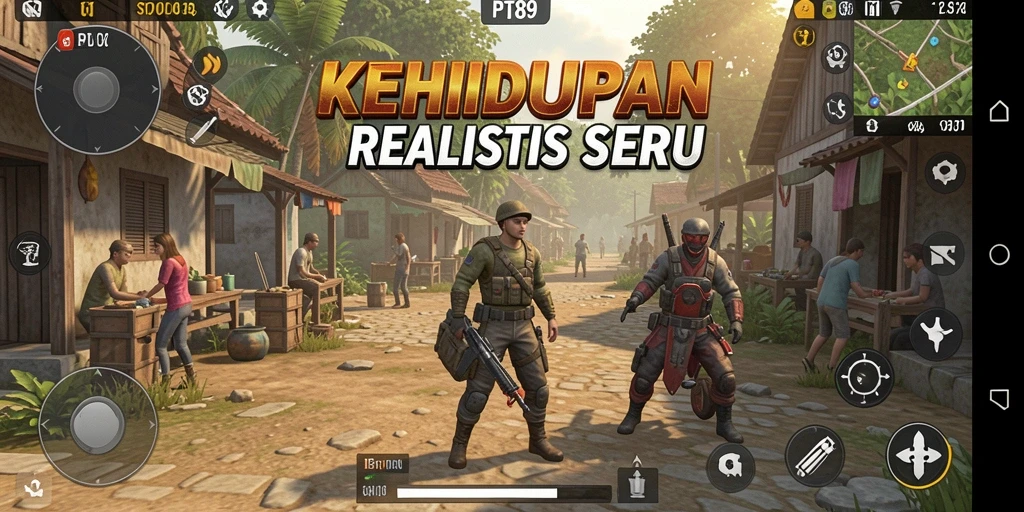 Screenshot PT89 menampilkan karakter dalam gameplay simulasi yang realistis.