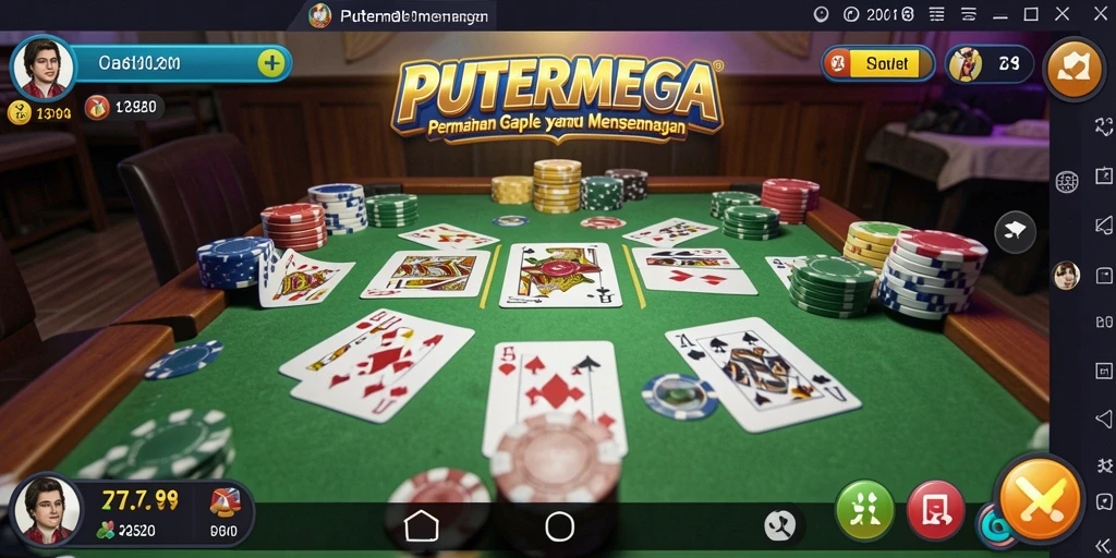 Tampilan menarik dari gameplay Gaple di PUTERMEGA.