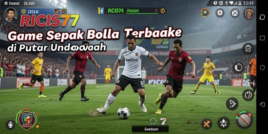 Tampilan permainan sepak bola yang realistis dengan grafik memukau.
