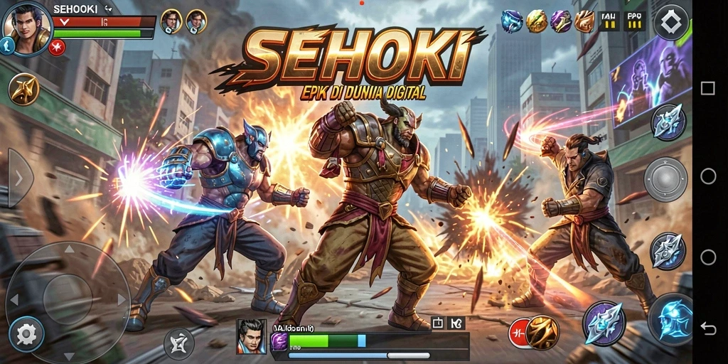 Tampilan menarik dari gameplay Fighting SEHOKI yang intens.