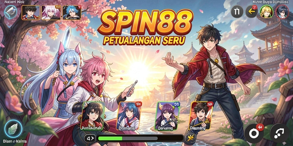 Tampilan screenshot memperlihatkan aksi seru dalam gameplay anime.
