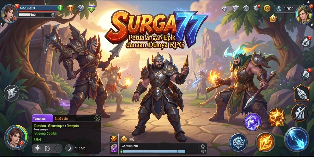 Gambaran gameplay RPG yang epik dan mendebarkan.