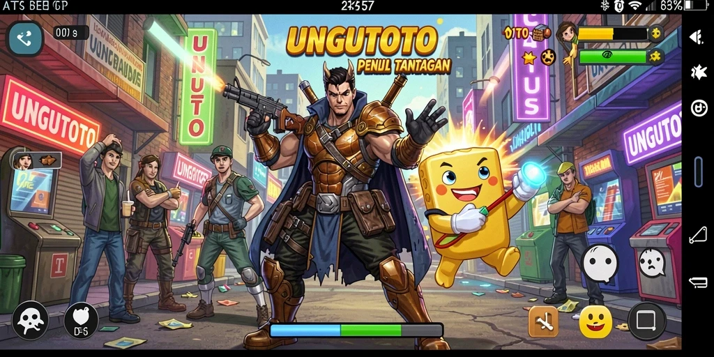 Tampilan gameplay menarik dari UNGUTOTO yang penuh warna.