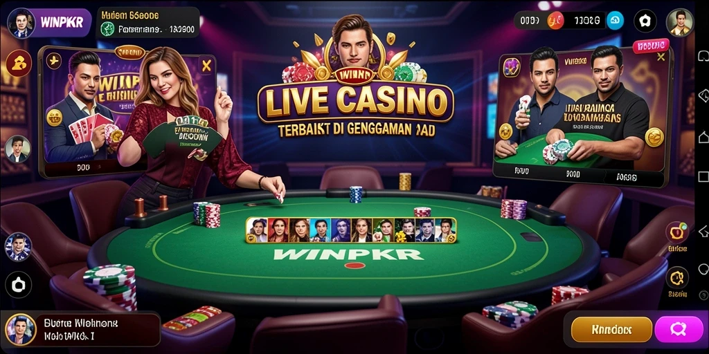 Tampilan menarik dari aplikasi Live Casino WINPKR dengan dealer profesional.